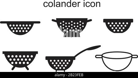 Farbe für Farbkälzersymbol Vorlage für Schwarz bearbeitbar. Colander-Symbol Symbol Flache Vektordarstellung für Grafik- und Webdesign. Stock Vektor