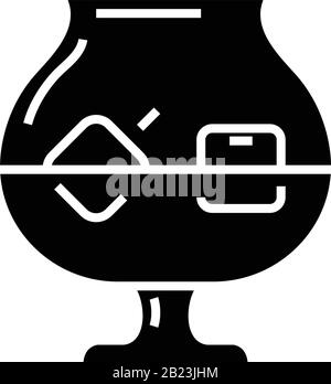 Glas mit Eis-Symbol, Konzeptabbildung, Vektor-Flachsymbol, Glyph-Zeichen. Stock Vektor