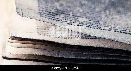 Altes Buch - Detailseiten - Nahaufnahme Stockfoto