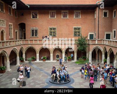 Collegium Mauis Hof, Krakow Stockfoto