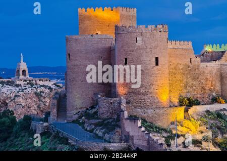 Alcazaba und Cerro de San Cristobal in Almeria, Andalucia, Spanien Stockfoto