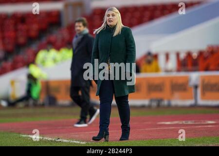 NOTTINGHAM. ENGLAND. 28. Februar: Emma Hayes Managerin von Chelsea an der Seitenlinie beim Finale des FA Women Continental Tyres League Cup 2020 zwischen Arsenal-Frauen und Chelsea-Frauen auf dem City Ground in Nottingham, England. (Foto von Daniela Porcelli/SPP) Stockfoto