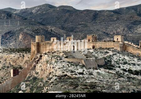 Muralla de Jairan, Alcazaba, Almeria, Andalusien, Spanien Stockfoto