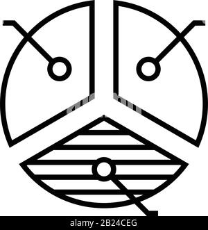 Proportionszeilensymbol, Konzeptzeichen, Konturvektorabbildung, lineares Symbol. Stock Vektor