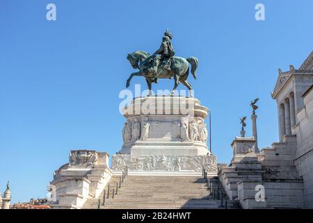 Italien rom Platz venedig Reiter zu Pferd Sieger emmanuel ii Stockfoto