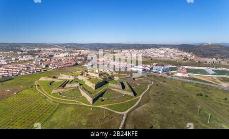 Antenne. Forte Santa Luzia in Elvas Portugal Stockfoto