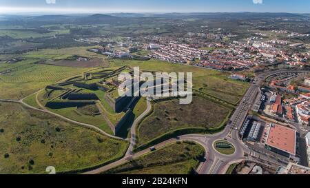 Antenne. Forte Santa Luzia in Elvas Portugal Stockfoto