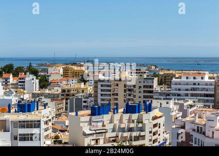 Antenne. Die Südstadt von Portugal Faro Blick von der Spitze Stockfoto