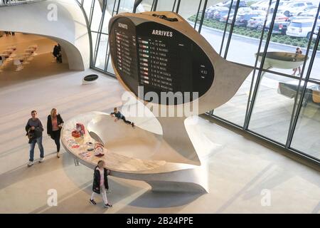 Das historische TWA Flight Center am John F. Kennedy International Airport ist heute das TWA Hotel, New York Stockfoto