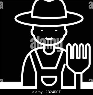 Garten-Master-Symbol schwarz, Konzeptabbildung, Vektor-Flachsymbol, Glyph-Zeichen. Stock Vektor