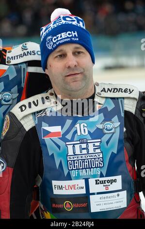 Berlin, Deutschland. Februar 2020. Berlin DEUTSCHLAND - 29. Februar Andrej Divis aus Tschechien auf dem Eis Speedway of Nations (Tag 1) im Horst-Ohm-Eisstadion, Berlin, am Samstag, 29. Februar 2020. (Credit: Ian Charles   MI News) Credit: MI News & Sport /Alamy Live News Stockfoto