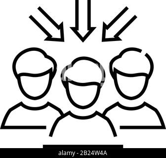 Linien-Symbol für persönliche Verpflichtungen, Konzeptzeichen, Vektorgrafik umreißen, lineares Symbol. Stock Vektor