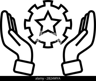 Vielversprechendes Symbol für Ideenlinie, Konzeptzeichen, Konturvektorabbildung, lineares Symbol. Stock Vektor