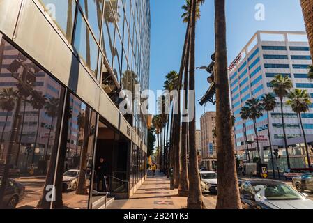 Los Angeles, Kalifornien - 8. Februar 2019: Blick auf den Hollywood District in der Nähe des berühmten Dolby Theatre Stockfoto