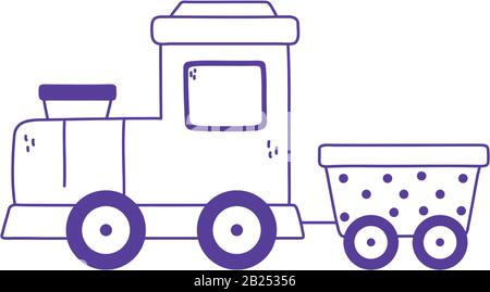 Kinder Spielzeug Zugwagen Symbol Design weißer Hintergrund Vektor Illustration Linienart Stock Vektor