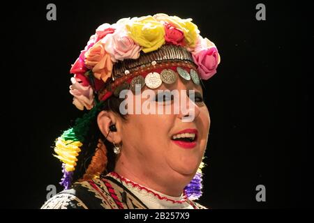 Goran Bregovic zeigt im Konzertsaal La Riviera in Madrid, Spanien Stockfoto