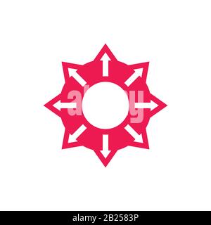 Spreiten-Pfeil-Symbol Logo-Vektor Stock Vektor