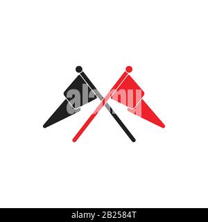Abstrakter Buchstabe m Markierungsfahne Design Logo-Vektor Stock Vektor