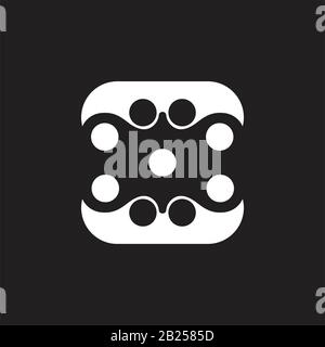 Abstrakte geometrische Vierkantkurven Punkten Ethno-Design-Vektor Stock Vektor