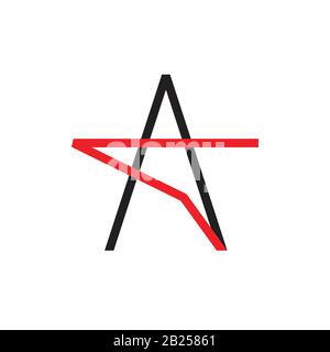 Sternpfeil einfacher Zeichenlogo-Vektor Stock Vektor