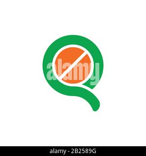 Buchstabe q Logo-Vektor für das Arzneimitteldesign Stock Vektor