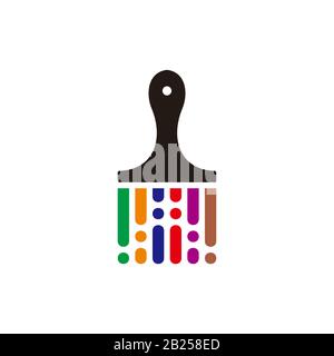 Buntes Malpinsel Symbol Tropfen Aquarelle Linie Design Logo Vektor Stock Vektor