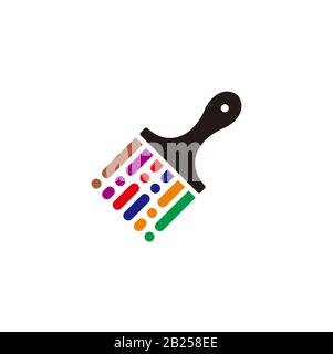Farbige Aquarelle Pinsel Symbol Streifen Linie Logo Vektor Stock Vektor