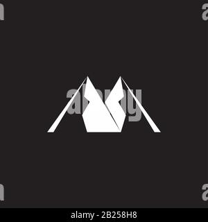 Symbol Berg Geometric Simple negative Space Logo Vector Stock Vektor