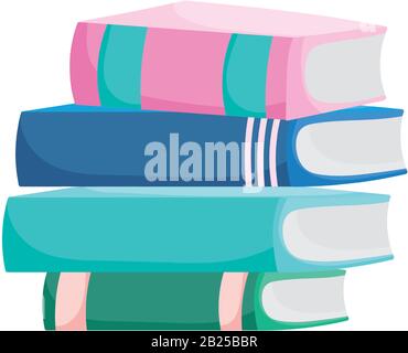 Zurück zur Schule gestapelte Bücher erfahren Sie, wie Sie die Vektorgrafiken lesen können Stock Vektor