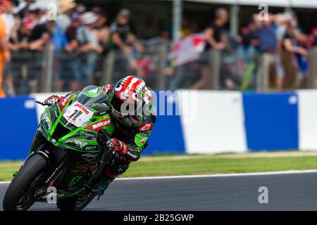 Melbourne, Australien, 1. März 2020. Kawasaki Racing Team-Fahrer Jonathan Rea (1) während der Motul FIM Superbike-Weltmeisterschaft, Phillip Island Circuit, Australien. Credit: Dave Hewison/Alamy Live News Stockfoto