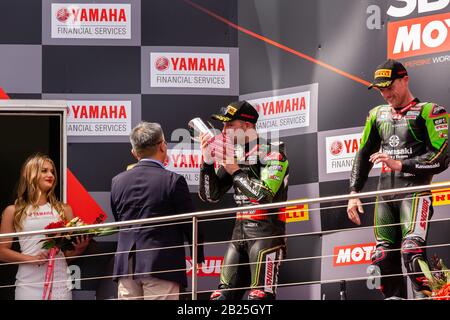 Melbourne, Australien, 1. März 2020. Kawasaki Racing Team-Fahrer Jonathan Rea (1) während der Motul FIM Superbike-Weltmeisterschaft, Phillip Island Circuit, Australien. Credit: Dave Hewison/Alamy Live News Stockfoto