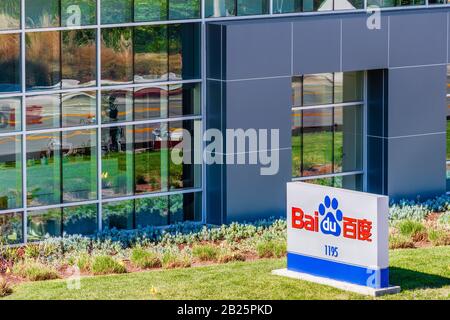 Februar 2020 Sunnyvale/CA/USA - Baidu Headquarters im Silicon Valley; Baidu, Inc. Ist ein chinesisches multinationales Technologieunternehmen Stockfoto