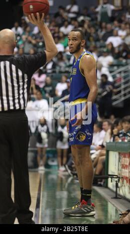 Februar 2020 - UC Riverside Highlanders Forward Arinze Chidom (1) während eines Spiels zwischen den UC Riverside Highlanders und den Hawaii Rainbow Warriors im Stan Sheriff Center in Honolulu, HI - Michael Sullivan/CSM Stockfoto