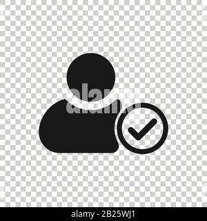 Login Symbol im flachen Stil. Menschen Secure Access Vector Illustration auf weißem Hintergrund isoliert. Kennwort genehmigt. Stock Vektor