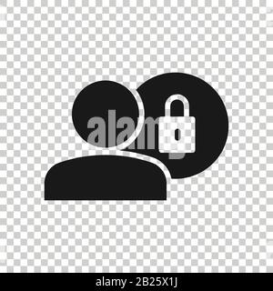 Login Symbol im flachen Stil. Menschen Secure Access Vector Illustration auf weißem Hintergrund isoliert. Kennwort genehmigt. Stock Vektor