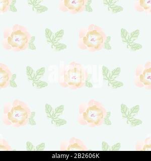 Pastellfarbenes, filigranes Blumenmuster mit nahtlosem Vektormuster Stock Vektor