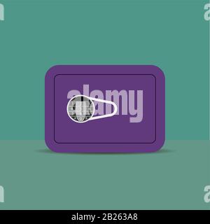 Stahlsafe mit Nummerncode. Tresor isoliert, Türsicherheit, Vektor Care sicher, Finanzschutz boxsicher, Illustration Bank-Lagergeld, Sicherheit Stock Vektor