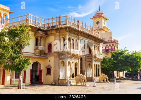 Mubarak Mahal City Palace, Jaipur, Rajasthan, Indien Stockfoto