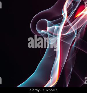 Bunte Rauchformen, dynamisches abstraktes Designbild Stockfoto