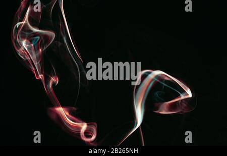 Bunte Rauchformen, dynamisches abstraktes Designbild Stockfoto