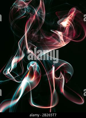 Bunte Rauchformen, dynamisches abstraktes Designbild Stockfoto