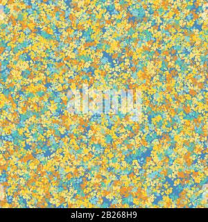 Gelbe und blaue Wiese nahtloses Vektormuster Stock Vektor