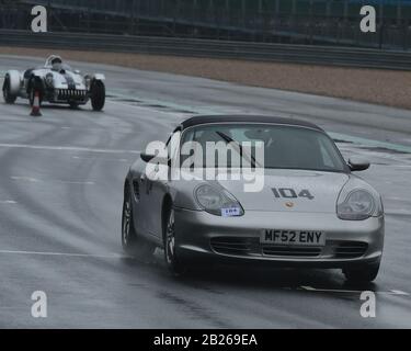 Chris Hudson, Porsche Boxster, Pomeroy Trophäe, Vintage Sports Car Club, VSCC, 15. Februar 2020, Grand-Prix-Rennstrecke, Silverstone, Towcester, England, Stockfoto