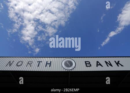 Allgemeine Ansicht des neuen North Bank vor Arsenal vs Tottenham Hotspur Frauen Frauen, Freundschaftsspiel Fußball an der Wiese Park am 25. August 2019 stehen Stockfoto