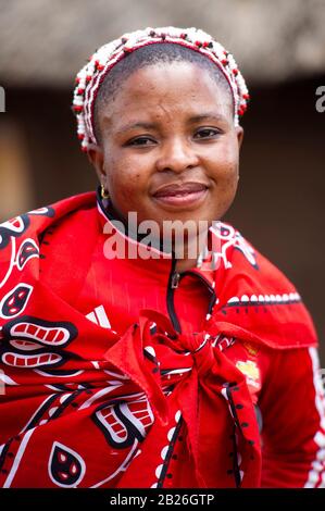 Basotho sangoma, in der Nähe von Pisseng (Leribe), Lesotho Stockfoto