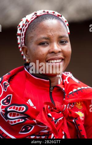 Basotho sangoma, in der Nähe von Pisseng (Leribe), Lesotho Stockfoto