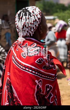 Basotho sangoma, in der Nähe von Pisseng (Leribe), Lesotho Stockfoto