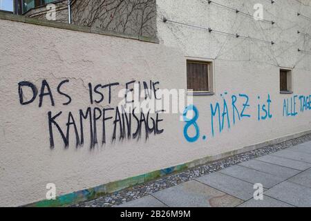 Internationaler Frauentag, Das ist eine Kriegserklärung, der 8. März jeden Tag, Berlin, Stockfoto