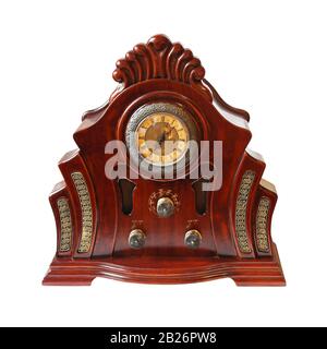 Vintage-Radio mit isoliertem Beschneidungspfad Stockfoto