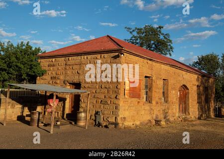 Historisches Gebäude aus Sandstein, Fort Hartley, Lesotho Stockfoto